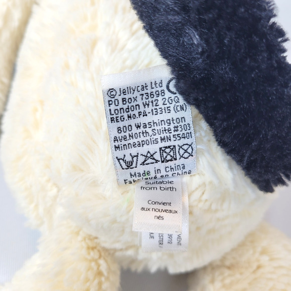 Jellycat Bashful Dog Plush Pup Cream Black Spot Medium White Soft Toy - Picture 7 of 10